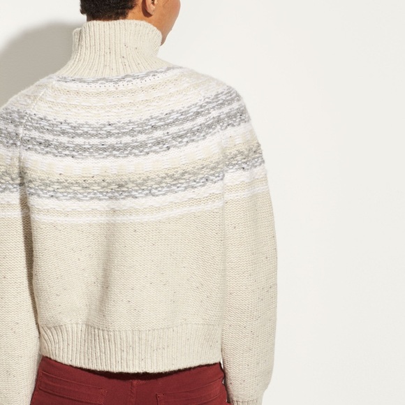 Vince Cropped Fair Isle Turtleneck Sweater - Picture 2 of 5